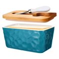 thumbnail image 1 of DOLITY Porcelain Butter Dish, with Sealed Lid Microwave Safe Cheese Storage Box, Butter Green, 1 of 7