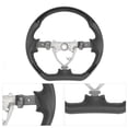 thumbnail image 4 of Car Flat Bottom Steering Wheel ,ABS Material Hydro Dip Steering Wheel Perforated Leather Flat Bottom Black Stitching Rplacement for FJ Cruiser 2007 to 2017, 4 of 7