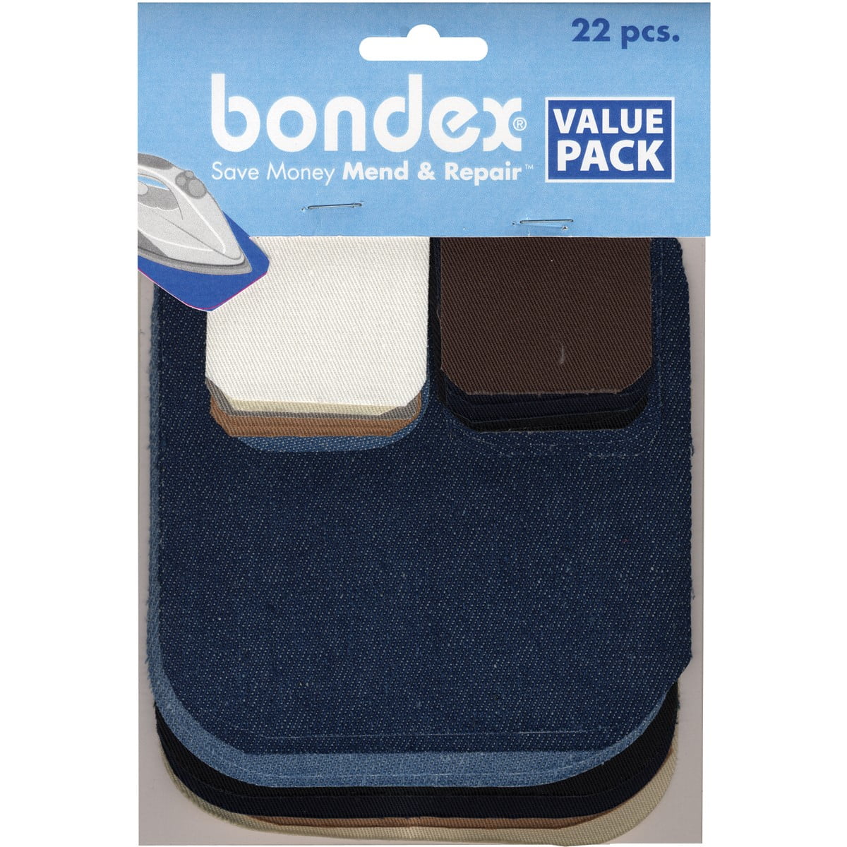 BONDEX 10/" X 12/" BLUE DENIM IRON ON GIANT MENDING PATCH REPAIR JEANS 3 pack