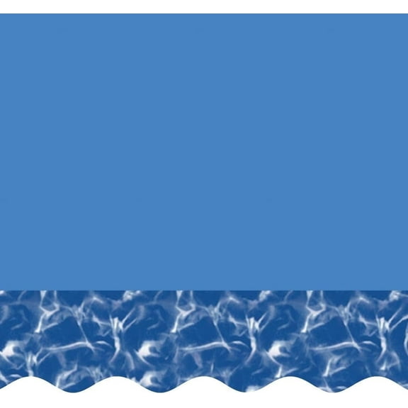 SmartLine 15' x 30' Oval Swirl Bottom Overlap Above Ground Swimming Pool Liner, 48"/52" Height, 25 Gauge