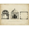 thumbnail image 2 of Gibbs, James 14x12 Gold Ornate Wood Framed with Double Matting Museum Art Print Titled - Building Section and Plan I, 2 of 4