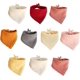 thumbnail image 1 of Paquete de 10 baberos triangulares absorbentes para bebés, pañuelo de muselina suave y absorbente de cuatro niveles, con botón de presión ajustable, para niños, niñas, recién nacidos, unisex, 1 of 4