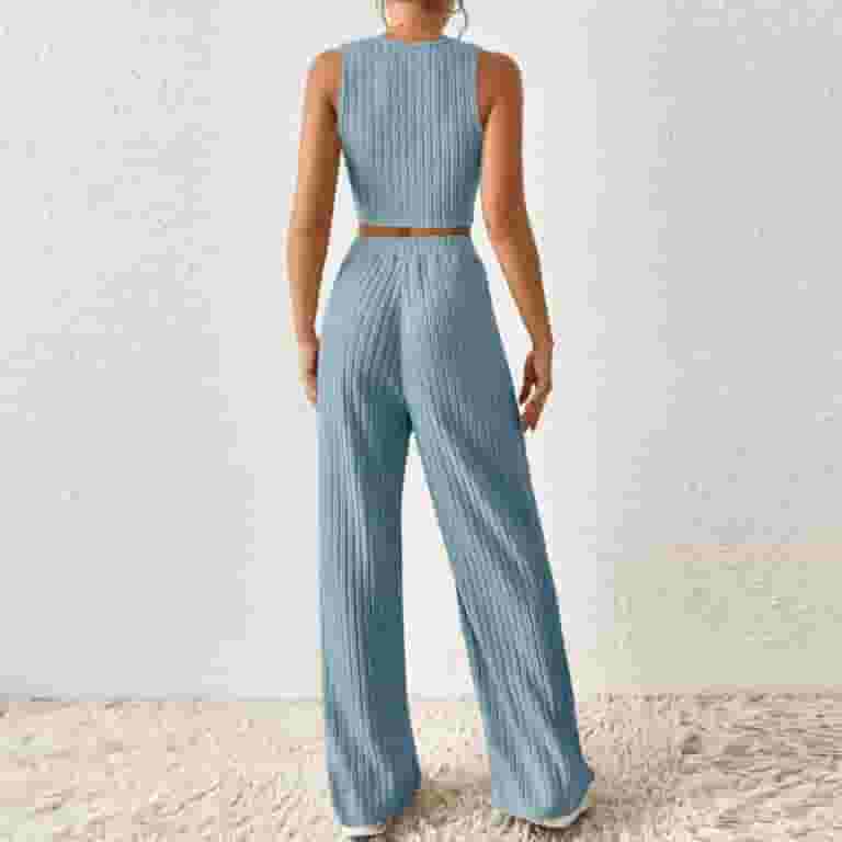 Women'S Piece Knitted Tracksuit Casual Two Piece Outfits Long
