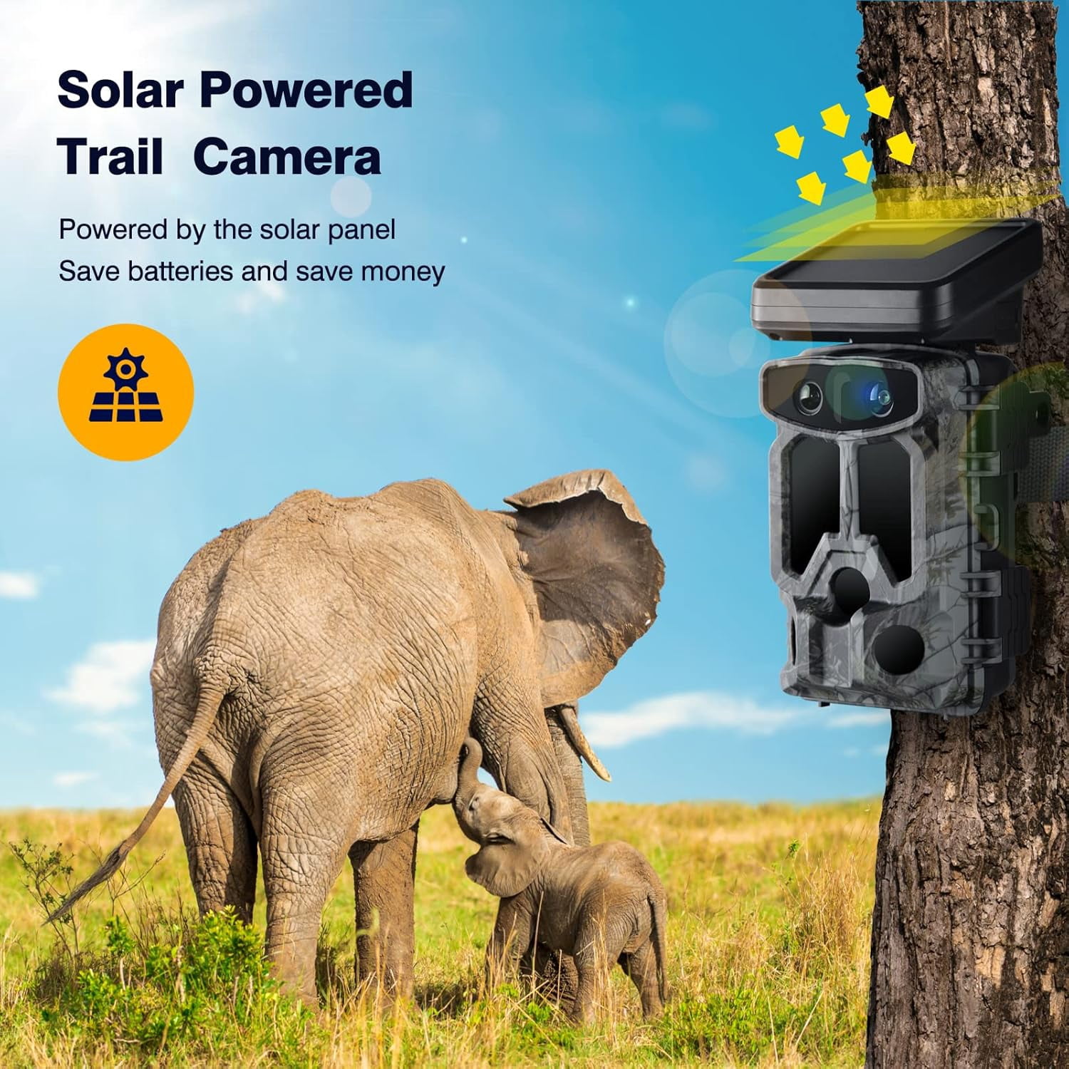 CAMPARK Trail Camera - Dual Lens Starlight Night Vision WiFi 4K 30FPS 60MP Hunting Game Cameras with IMX458 0.1s Trigger Sensors H.265 MP4 Video IP66 Waterproof Trail Cam for Wildlife Monitoring
