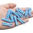 thumbnail image 6 of Tutuviw 100 pack 1.25” Inch Clothes Pins Blue Plastic Baby Shower Favors for Dry Laundry On Clothesline Reusable Mini Clothes Pins for Photo for Party Decorations, 6 of 7