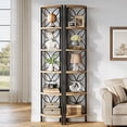 thumbnail image 5 of 70.9" 6-Tier Corner Shelf, Rustic Corner Bookshelf Storage Rack, Wooden Corner Display Shelf for Living Room, Bedroom, Bathroom, Small Spaces, 5 of 6
