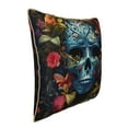 thumbnail image 2 of Fotbe Butterfly Flower Skull A Pattern Velvet Decorative Throw Pillow Covers with Elegant Piping, Soft Plush Cushion Cover for Sofa, Bed, Car, Office-16"x16", 2 of 8