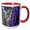 Red/White, variant on 3drose, Praying Mantis Sitting in Blue Flowers, 11oz Two-tone Red Mug