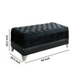 thumbnail image 5 of Leatherette Storage Bench with Nailhead Trims and Button Tufted Seat Black - Saltoro Sherpi, 5 of 5