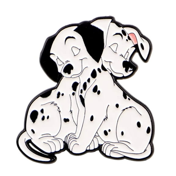 101 Dalmatians Pongo and Perdita Cartoon Dogs 1.25 inch Tall Metal Enamel Pin