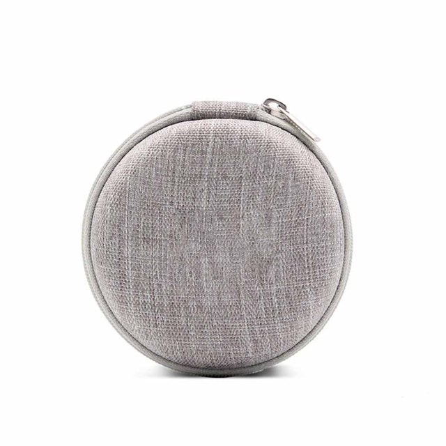Bolsa de almacenamiento de auriculares inalámbricos Estuche de transporte portátil Auriculares compatibles con Bluetooth Organizador de cables Almacenamiento y organización del hogar Redondo Gris Bearachild HA067636-01