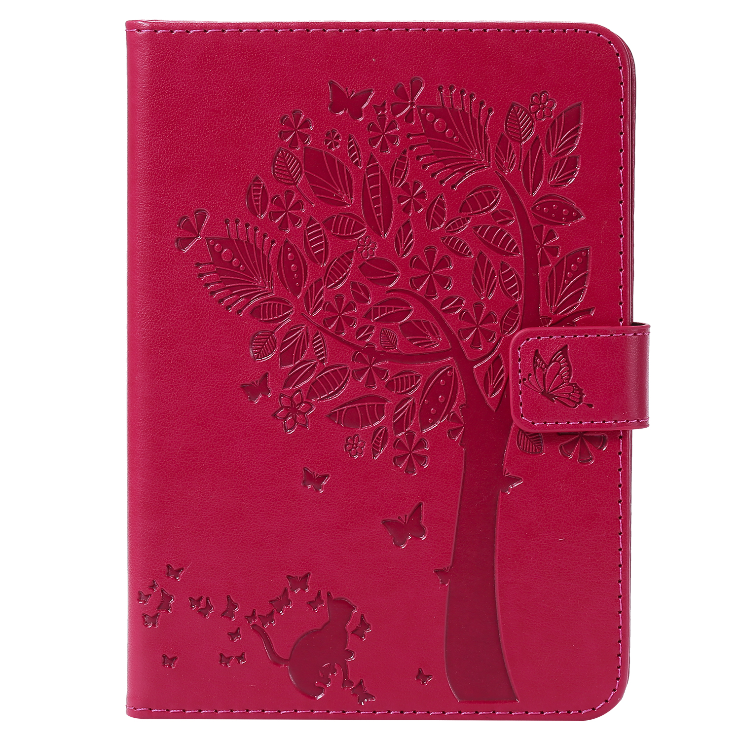 Kindle Paperwhite Case, Allytech Embossed Cat & Tree PU Leather Stand Folio Cover with Credit Card Slots for Amazon Kindle Paperwhite ( Fit All Paperwhite Generations Prior to 2018),, Red - image 3 of 9