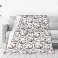 thumbnail image 1 of Fotbe Cute Baseball Manta de Franela Acolchonada con Estampado, Súper Suave y Esponjosa, Extra Grande para Sofá, Cama, Uso Todo el Año-60"x50", 1 of 7