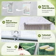 thumbnail image 5 of Outsunny 20' x 10' Walk-In Greenhouse, Outdoor Garden Greenhouse with 8 Mesh Windows, Roll-Up Zipper Door, 140 GSM PE Cover, Reinforced Galvanized Steel Frame, White, 5 of 9