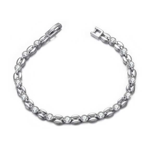 Vissen Tennis Zirconia Bracelet for Women Stainless Steel Adjustable Bracelet Women Hypoallergenic Jewelry Gift
