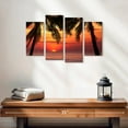 thumbnail image 2 of Elephant Stock Palm Tree Beach Sunset Wall Art - Horizontal Multi Panel Canvas - Living Room Wall Decor - Beach Multi Panel - Black And Brown Decor - 24" x 14", 2 of 4