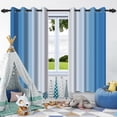 thumbnail image 6 of Nanqianyi Blue White Gradient Blackout Curtains 42"W x 84"L,2 Panels,Grommet Drapes for Living Room Bedroom, 6 of 7