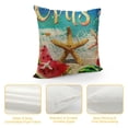 thumbnail image 4 of Orinice Hopyeer Ocean Sea Beach Starfish Scallop Throw Pillow Covers Nautical Coastal Anchor Conch Flip-flops Watermelon Cotton Linen Pillow Cushion Cover Home Decor Pillowcase for Sofa  White, 4 of 5