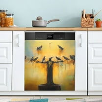 Crows Birds Dishwasher Magnetic Covers Magnet Sticker Kitchen Decor Dishwasher Refrigerator Front Door Covers Decorative Magnetic 23" x 26"