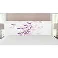 thumbnail image 1 of Spring Headboard, Violet Tree Swirling Persian Lilac Blooms with Butterfly Ornamental Plant Graphic, Upholstered Decorative Metal Bed Headboard with Memory Foam, King Size, Plum White, by Ambesonne, 1 of 4