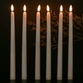 thumbnail image 3 of 6pcs Flameless Taper Candles with Timer Ivory 10.8" Battery Operated Dinner Long Candles, Smooth Wax Finish, Warm White LED, Remote & Batteries Included, 3 of 9