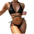 thumbnail image 1 of Mujeres sexy sólido vendaje bikini conjunto push-up pad traje de baño ropa de playa Fridja  nalpqowj22447, 1 of 1