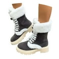 thumbnail image 3 of European Snowflake Pattern High Boot Thickened Wool Flat Bottom Boots for Women's Winter Wear, 3 of 9