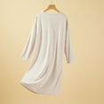 thumbnail image 3 of Long Sleeve Nightgowns for Women Soft Cozy Loungewear Short Dress Fleece Sleep Pajama Gown Sleepwear One Size, 3 of 7