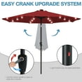 thumbnail image 4 of ABCCANOPY 7.5ft Patio Solar Umbrella LED Outdoor Umbrella with Tilt and Crank, Burgundy, 4 of 9
