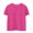 Hot Pink, variant on Bxsruta Shirts for Kids, Solid Color Girls' Embroidered Short Sleeve Top, Crewneck Lace Accent Blouse, Lightweight Comfortable Shirt