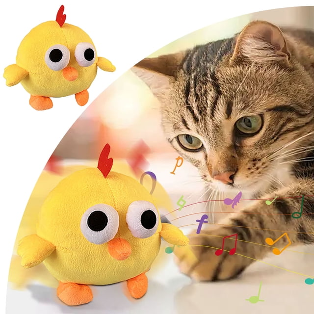 Ltdhehe Active Moving Pet Plu Sh Toy Smart Interactive Dog Toy Pet Bouncing Ba Lls USB Rechargeable Washable Cartoon Chick Plu Sh Squeaky Chick Dog Toy For Dog Puppy And Cats