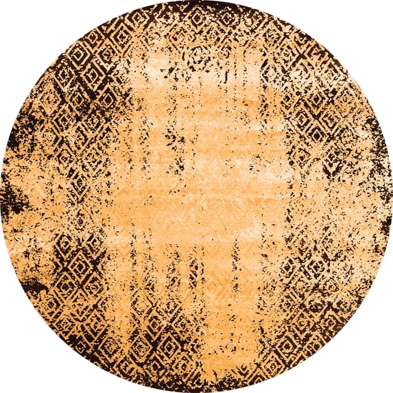 Ahgly Company Indoor Round Persian Orange Bohemian Area Rugs, 5' Round