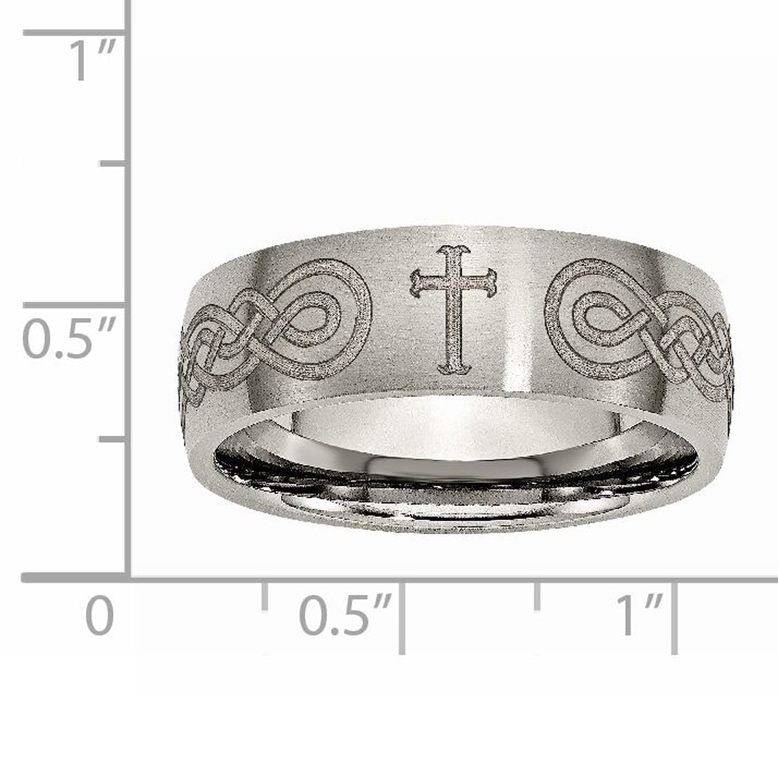 Wedding Bands Other Themed Bands Titanium 8mm Laser Design Brushed Band Size 10