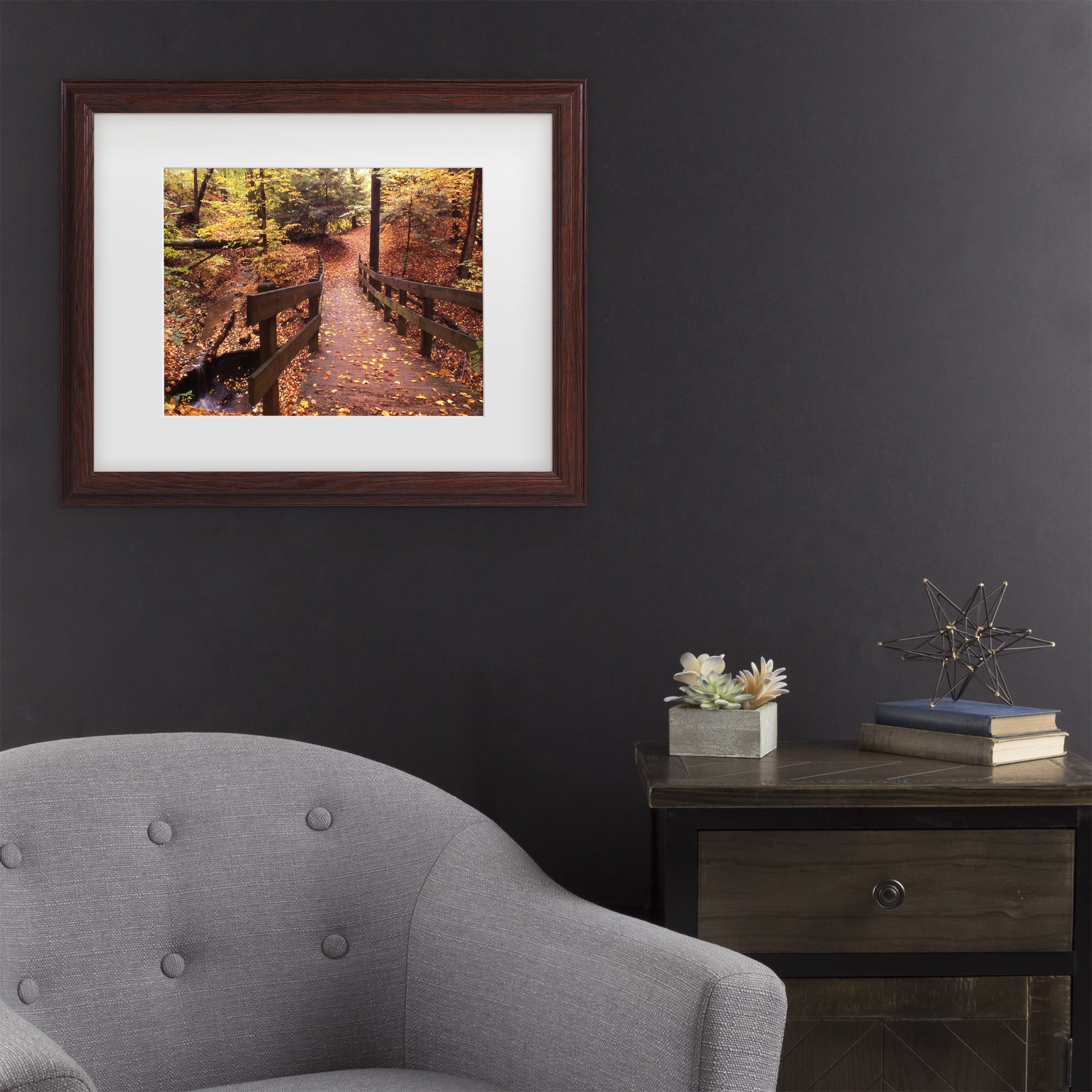 Trademark Fine Art 'Autumn Bridge' Canvas Art by Kurt Shaffer