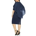 thumbnail image 4 of LilyLLL Plus Size Womens Evening Party OL Office Workwear Chiffon Sheath Dress, 4 of 6