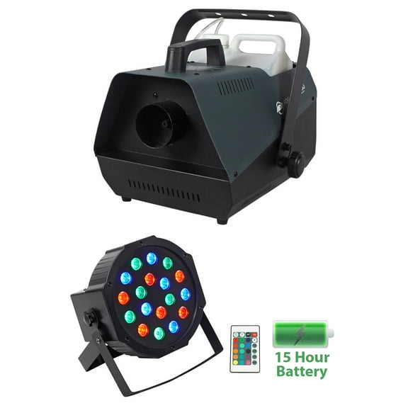 American DJ Fog Fury 3000w DMX Fog Machine With Wired Remote Battery Par Light