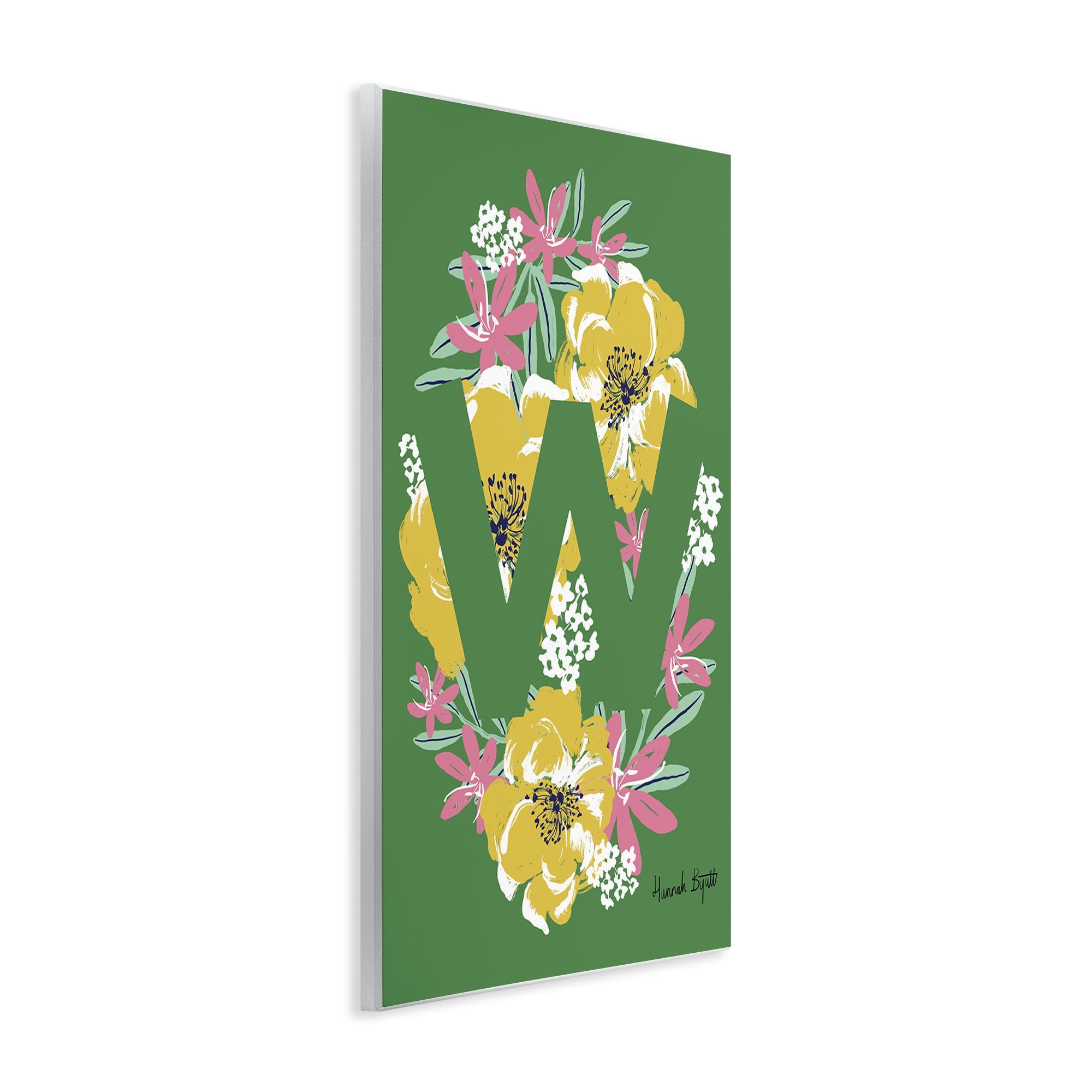 Stupell Industries Floral Bloom Letter W Botanical & Floral Painting Unframed Art Print Wall Art, 10 x 15