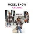 thumbnail image 4 of ONLYSHE Women Shacket Jacket Blouse with Pockets Flannel Plaid Top Shirt Coat Lapel Long Sleeve Tartan Outerwear, 4 of 7