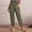 Green, variant on Babysbule Pants for Women Ladies Fashion Elastic Waist Casual Pure Color Straight Leg Cotton Linen Cropped Pocket Trousers