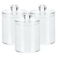 thumbnail image 1 of Plastic Dispenser for Bathroom Vanity, Durable Acrylic Containers with Versatile Storage, Clear Canister Jars for Makeup Organizer, 3pcs with Space-saving Design, 1 of 6
