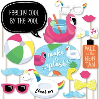 CL cooper life Pool Party Decoration Summer Beach Pool Party Backdrop and  Tablecloth Swimming Pool Party Supplies for Kids Hawaiian Pool Beach