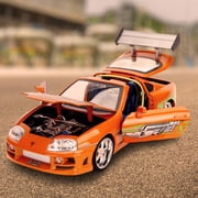 Fast & Furious 1:18 Toyota Supra Die-cast Car & 3 Brian Figure, Toys for Kids and Adults, Model Vehicles