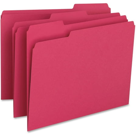 Smead File Folder, 1/3-Cut Tab, Letter Size, Red, 100 per Box (12743)