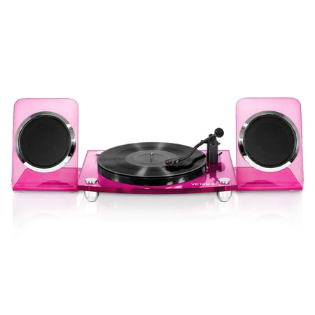 Victrola Acrylic Bluetooth 40 watt Record Player with 2-Speed Turntable and Rechargeable
