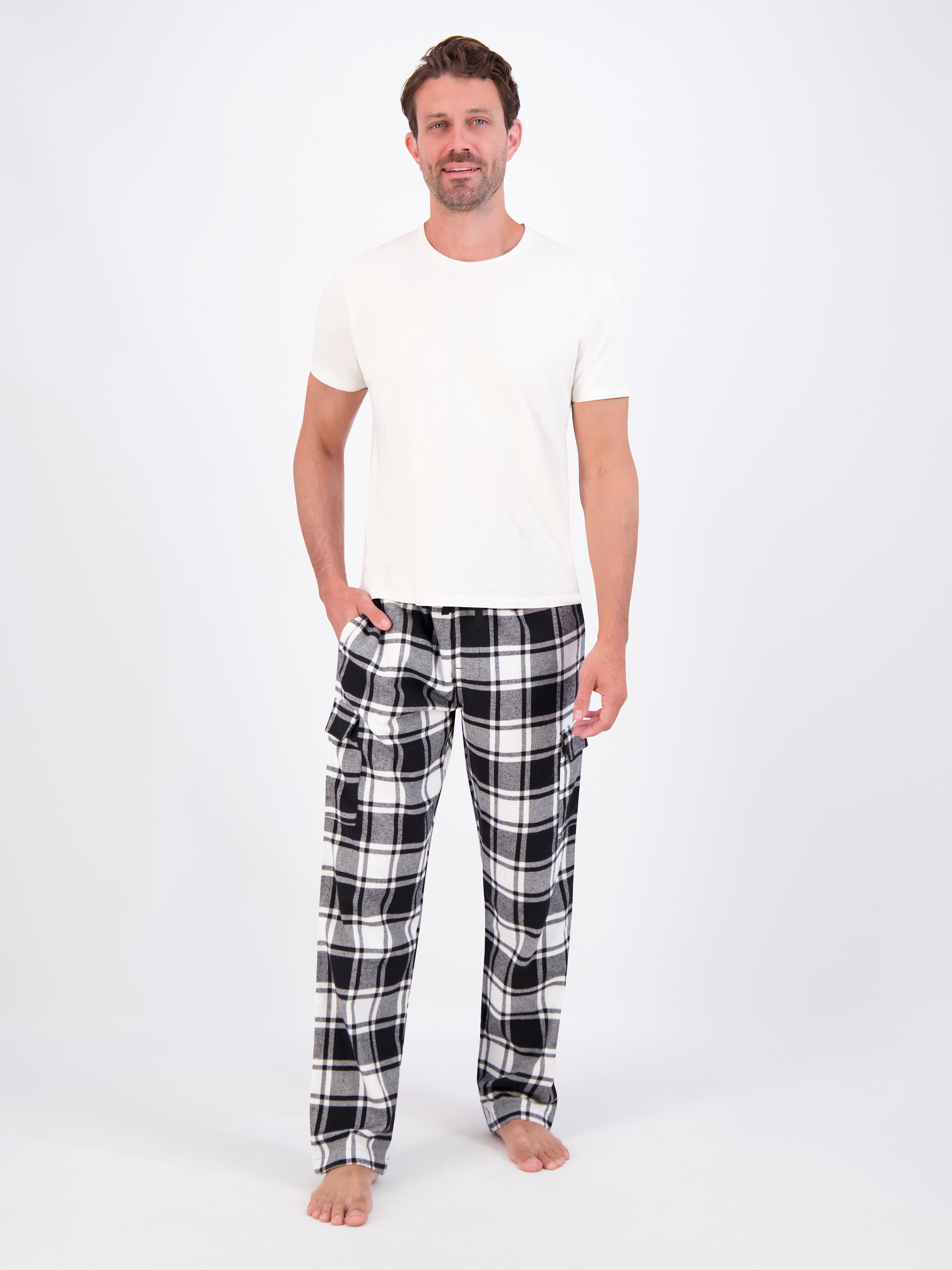 Hanes Men's Flannel Lounge Pajama Pants with Cargo Pockets, Sizes S-XL