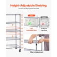 thumbnail image 4 of VEVOR 5-Tier Rolling Bin Storage Rack, 12 Organizer Bins, Bin Rack Storage Steel Wire Shelving System with Wheels, Mobile Tool Organizer for Garage, Warehouse, Office, Restaurant, Classroom, Kitchen, 4 of 9