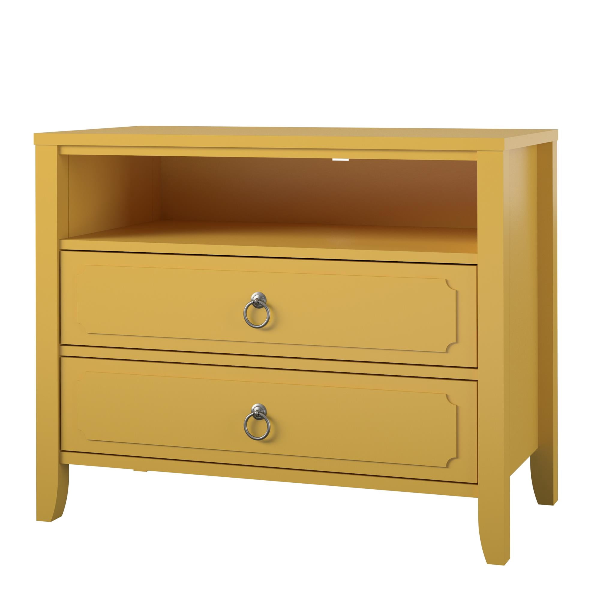 Her Majesty 2 Drawer Nightstand, Mustard Yellow