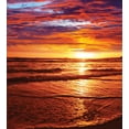 thumbnail image 3 of Hawaiian Duvet Cover Set, Dramatic Picture of Sunset over Beach Sun Rays Reflection on Sea Evening View, Decorative 2 Piece Bedding Set with 1 Pillow Shams, Twin Size, Yellow Orange, by Ambesonne, 3 of 3