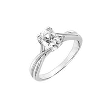 1 Carat DEW Oval Moissanite Sterling Silver Solitaire Engagement Ring