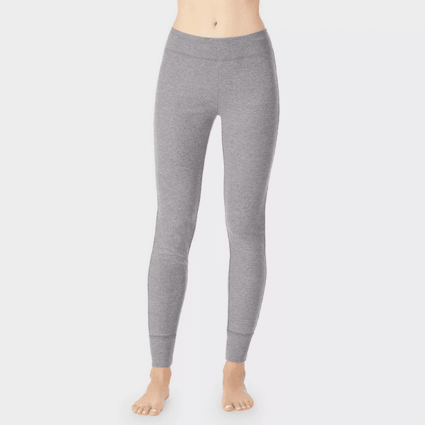 Warm Essentials by Cuddl Duds Women's Waffle Thermal Leggings Gray